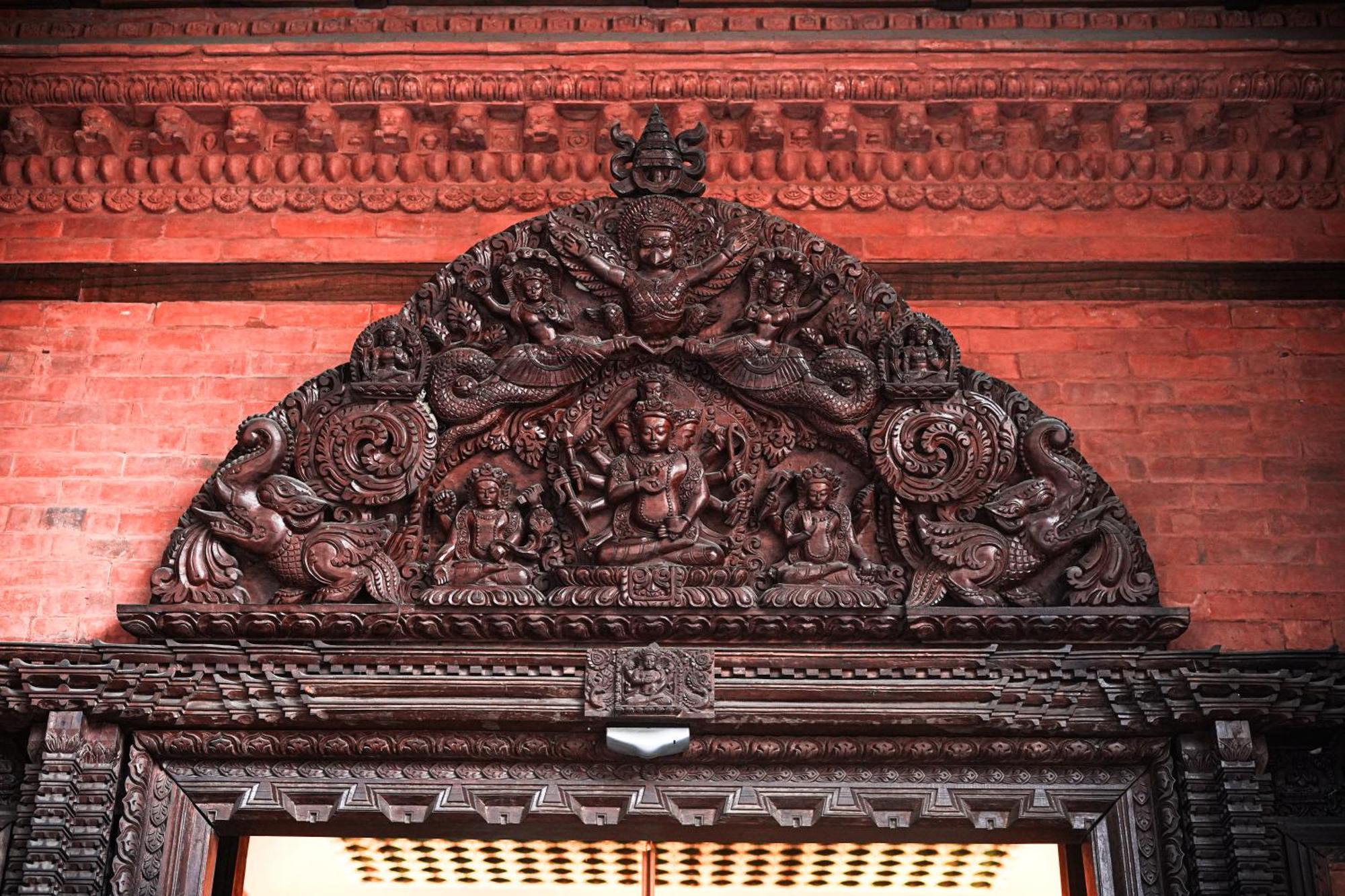 Basera Boutique Hotel Kathmandu Exterior photo The lintel of the door of the temple